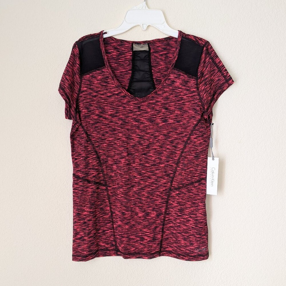 Calvin Klein performance quick dry exercise shirt pink black
